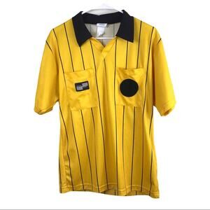 United States Soccer Federation Yellow Black Striped Referee Jersey size small